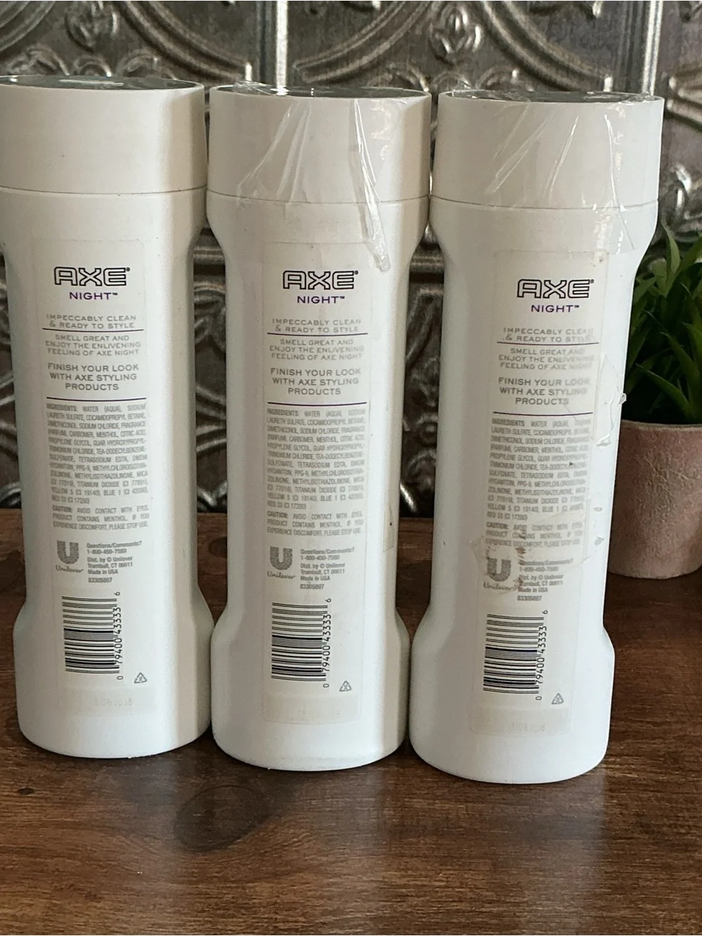 Lot of 3 AXE White Label Night Clean & Soft Shampoo Conditioner New